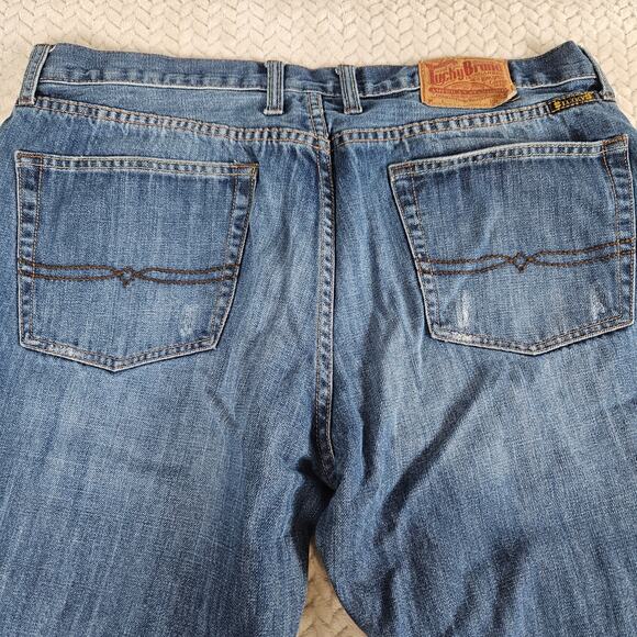 Lucky Brand by Gene Montesano "Woodsman Vintage" Straight Leg Jeans 38 Reg Mens - Picture 7 of 11
